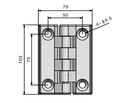 Black Plastic PA 180 Degree Door Hinge For Electrical Cabinet